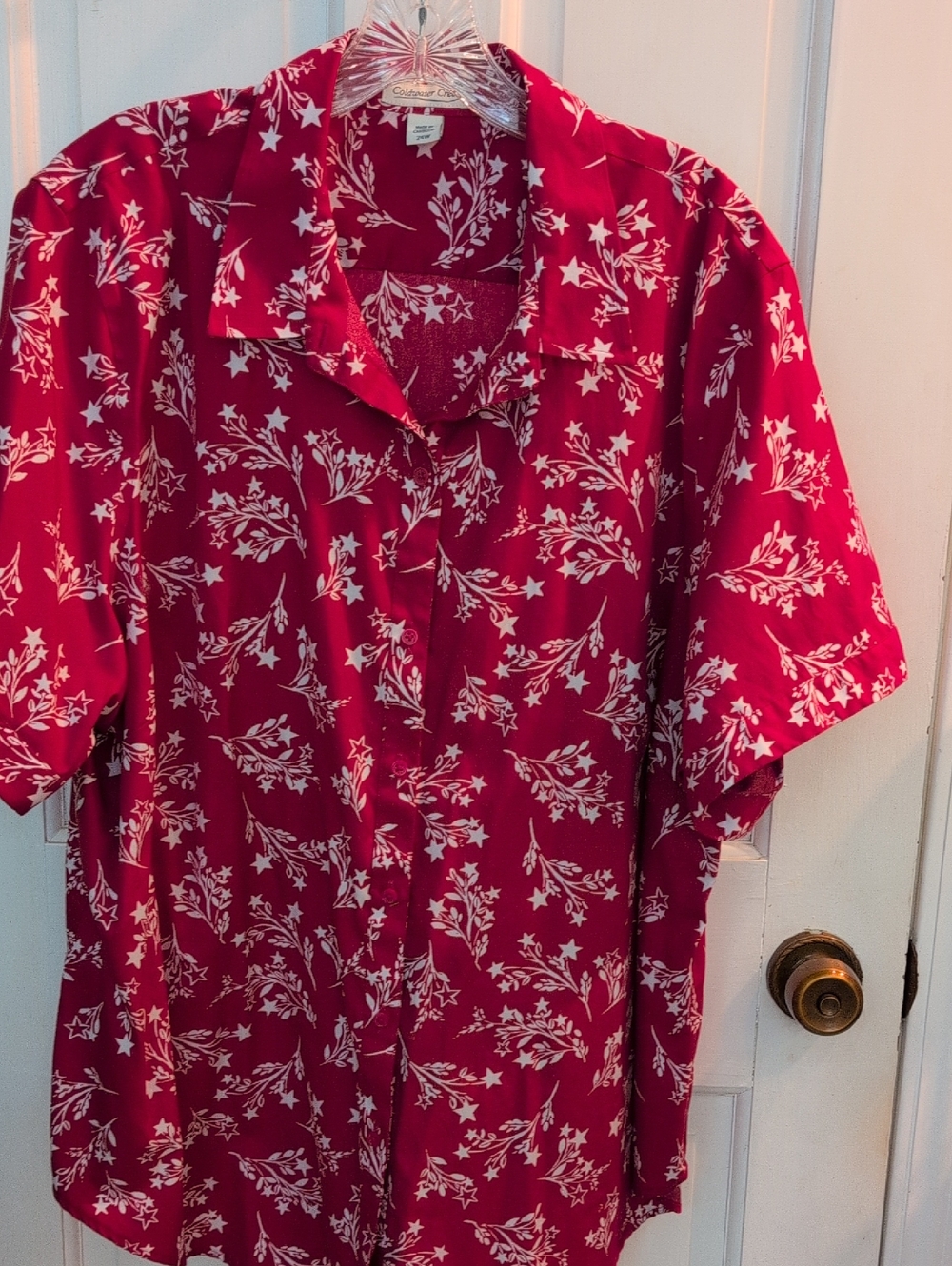 Coldwater Creek Red Star-Print Blouse